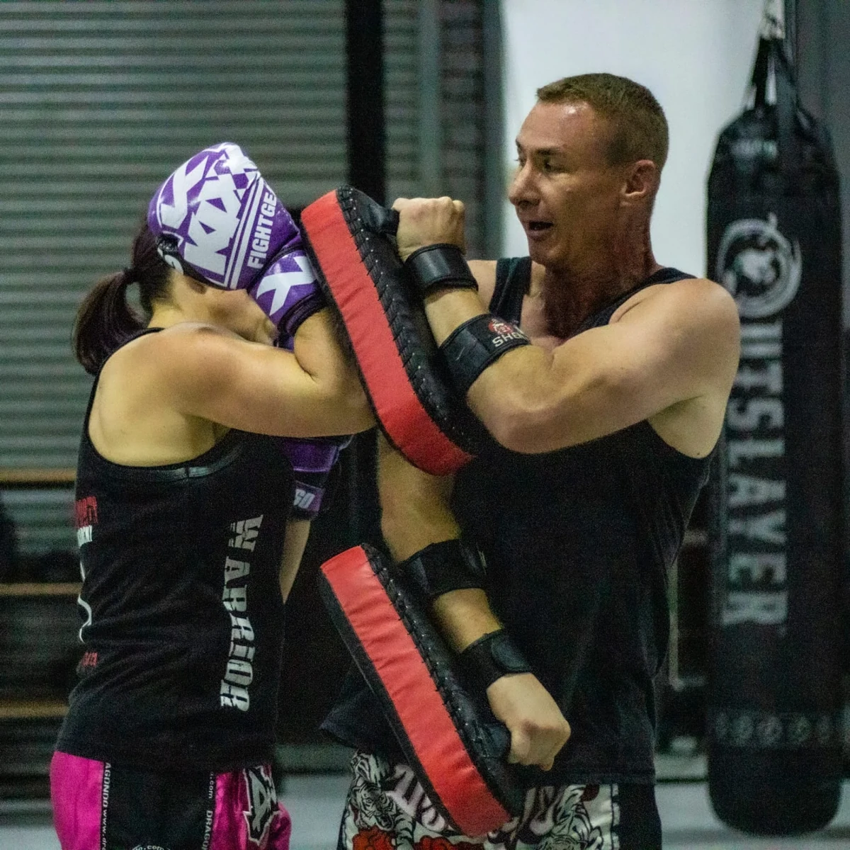 Individual pad work with a Warrior Sports coach
